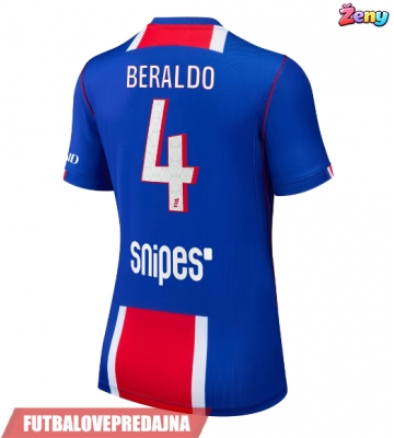 Lacne Ženy Futbalové dres Paris Saint-Germain Lucas Beraldo #4 2026-27 Krátky Rukáv - Domáci